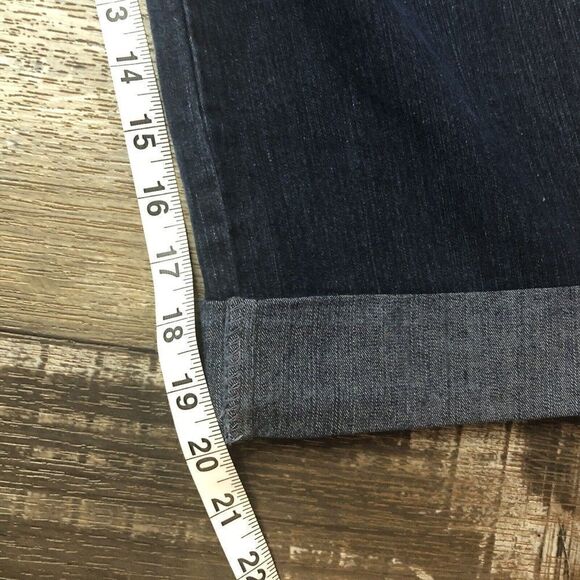 BANDOLINO BOHEME CAPRI JEANS WOMEN'S SIZE 8 STRETCH CUFFED HEM DARK WASH - Picture 8 of 11